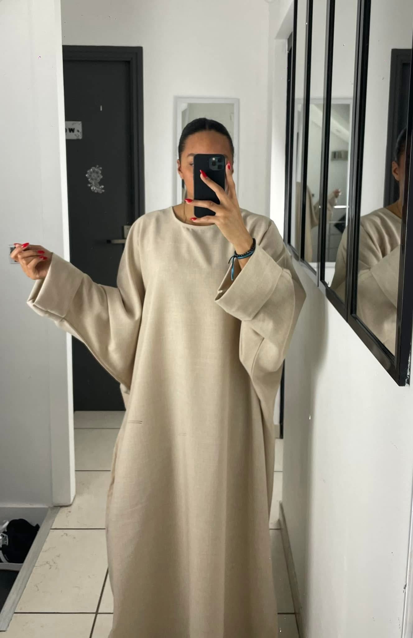 Abaya oversize en lin